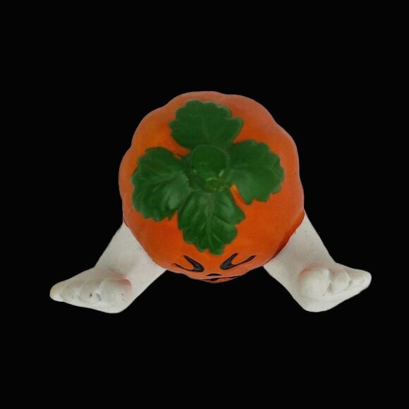 Vintage Anthropomorphic Crying Pumpkin Figurine Halloween Jack O Lantern Autumn - Picture 5 of 7